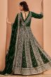 Dark Green Georgette Embroidered Anarkali Suit with Dupatta