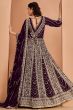 Wine Georgette Embroidered Anarkali Suit with Dupatta