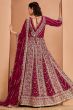 Red Georgette Embroidered Anarkali Suit with Dupatta