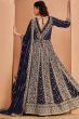 Navy Blue Georgette Embroidered Anarkali Suit with Dupatta