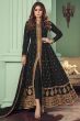 Black Georgette Front Slit Anarkali Suit 