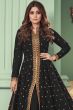 Black Georgette Front Slit Anarkali Suit 