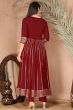 Maroon Rayon Embroidered Anarkali Suit 