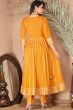 Mustard Yellow Rayon Embroidered Anarkali Suit 