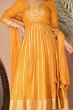 Mustard Yellow Rayon Embroidered Anarkali Suit 
