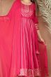 Pink Rayon Embroidered Anarkali Suit 