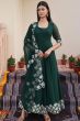 Green Heavy Embroidered Anarkali Suit