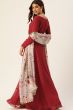 Red Art Silk Embroidered Anarkali Suit