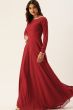 Red Art Silk Embroidered Anarkali Suit