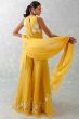 Mustard Yellow Embroidered Organza Sharara Suit