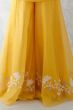 Mustard Yellow Embroidered Organza Sharara Suit