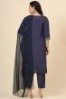 Blue Silk Salwar Kameez