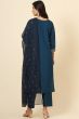 Teal Blue Silk Salwar Kameez