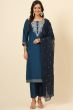 Teal Blue Silk Salwar Kameez