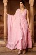 Light Pink Floral Embroidered Angrakha Suit