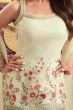 Cream Georgette Embroidered Sharara Suit