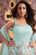 Light Blue Georgette Embroidered Sharara Suit