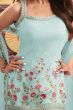 Light Blue Georgette Embroidered Sharara Suit