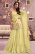 Light Yellow Georgette Embroidered Sharara Suit