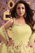 Light Yellow Georgette Embroidered Sharara Suit