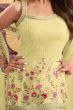 Light Yellow Georgette Embroidered Sharara Suit