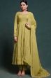 Olive Green Organza Anarkali Suit