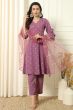 Lavender Crepe Foil Print Suit Set