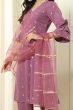 Lavender Crepe Foil Print Suit Set