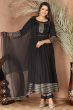 Black Embroidered Rayon Anarkali Suit 