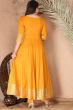 Mustard Yellow Embroidered Rayon Anarkali Suit 