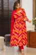 Orange Georgette Digital Printed Anarkali Suit 