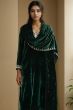 Green Velvet Embroidered Palazzo Suit 