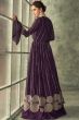 Purple Sequins Embroidered Jacket Style Georgette Anarkali Gown