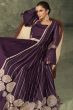Purple Sequins Embroidered Jacket Style Georgette Anarkali Gown