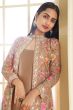 Beige Georgette Embroidered Jacket with Kurti and Churidar