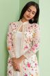 White Georgette Embroidered Jacket with Kurti and Churidar