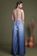 Navy Blue Embroidered Indowestern Set With Stylish Koti