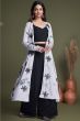 Black And White Indowestern Set With Stylish Koti