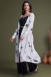 Black And White Indowestern Set With Stylish Koti