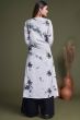 Black And White Indowestern Set With Stylish Koti