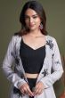 Black And White Indowestern Set With Stylish Koti