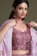Light Purple Indowestern Set With Stylish Koti
