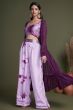 Dark Purple Indowestern Set With Stylish Koti