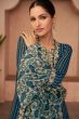 Blue Sequence Georgette Embroidered Jacket Style Co-ord Set