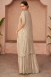 Cream Georgette Embroidered Designer Palazzo Set
