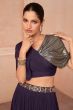 Purple Georgette Embroidered Palazzo Set