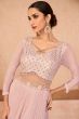Blush Pink Georgette Sequence Embroidery Partywear Suit