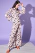 White Floral Printed Crepe Co-ord Set