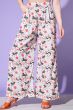 White Floral Printed Crepe Co-ord Set