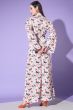 White Floral Printed Crepe Co-ord Set